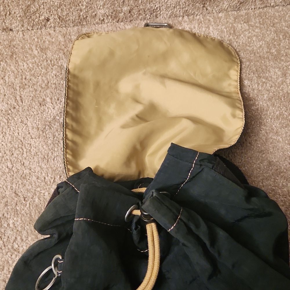 Kipling Dark Green Nylon Mini Drawstring Backpack… - image 7
